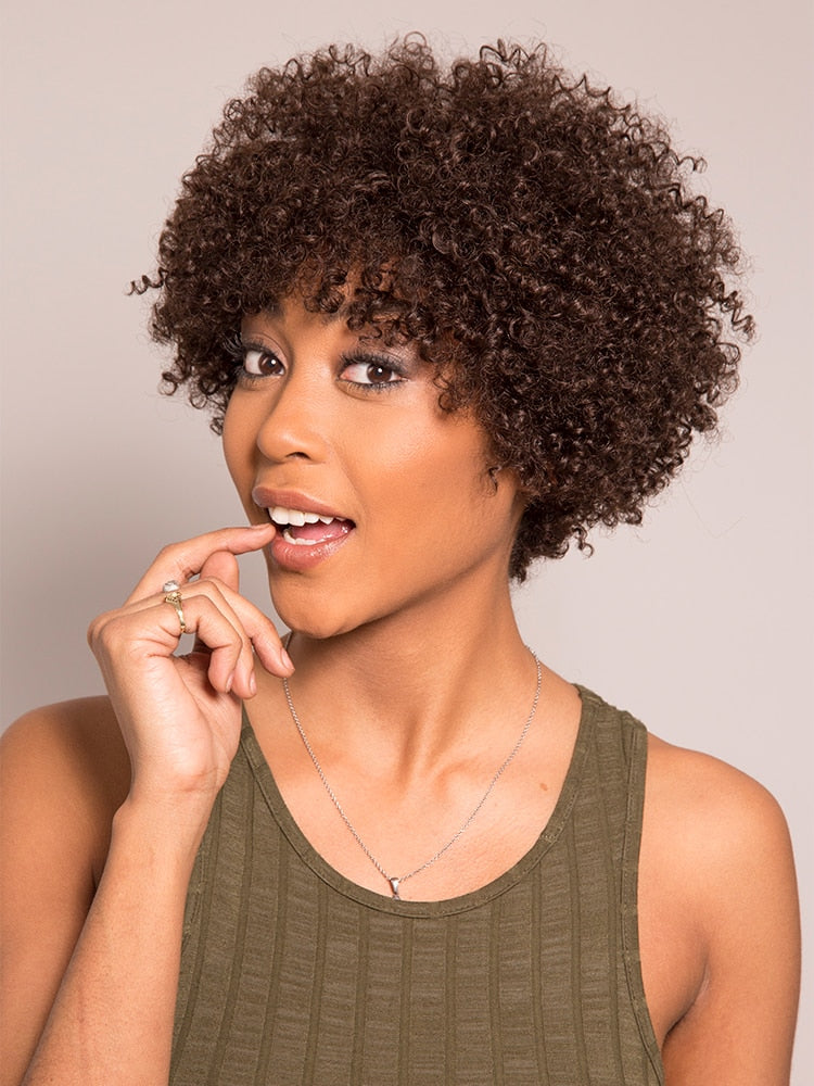 Pixie Cut Afro Kinky Curly Short Bob Wigs Brown