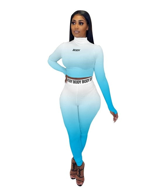 Women's Two Piece Casual Jogger/Track Sports Set Long Sleeve