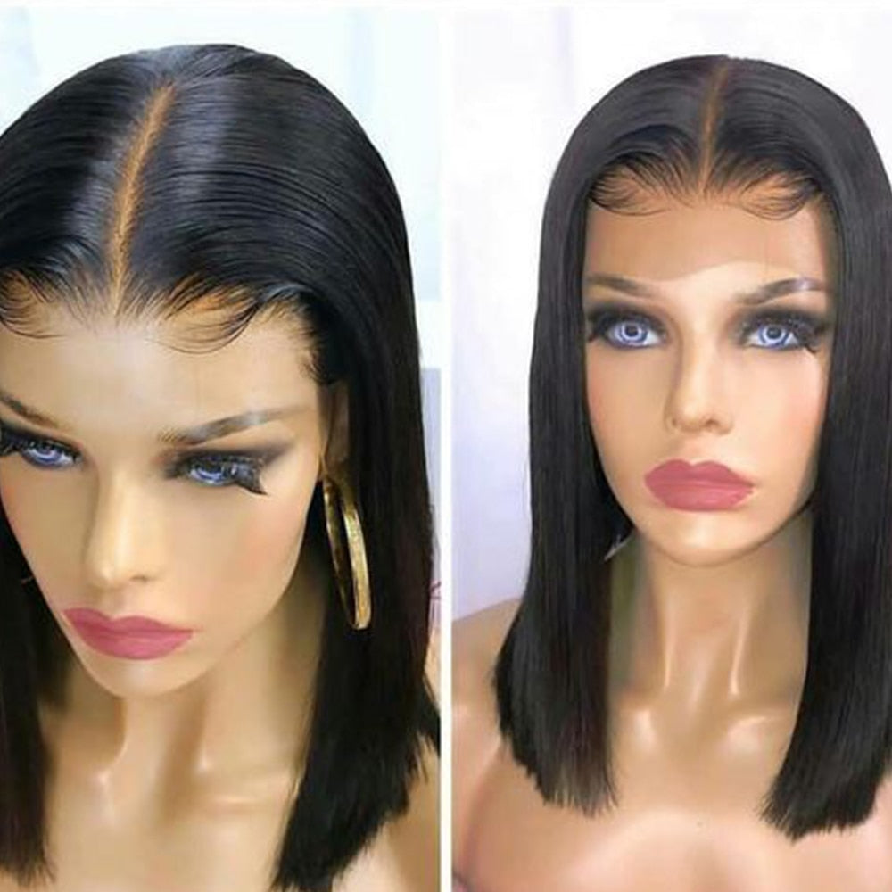 Straight Hair Bob Lace Front Wig Brazilian Hair